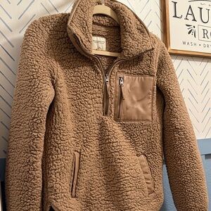 Abercrombie & Fitch Tan Sherpa Jacket